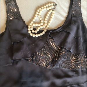 Grey cocktail dress with sequins